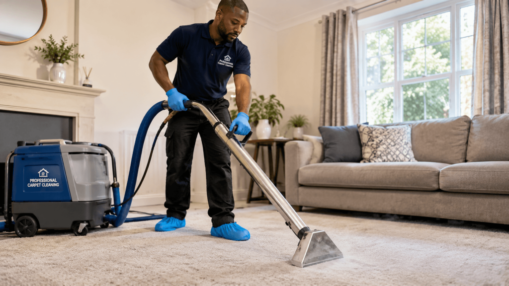 Professional carpet cleaning Wakefield service in action